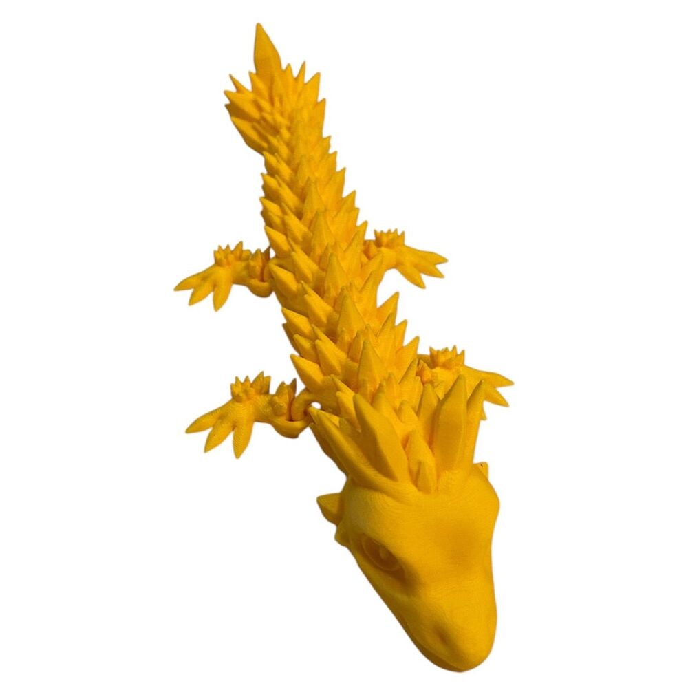 3D Printed - 8" Baby Crystal Dragon - Sunflower - #3408-16